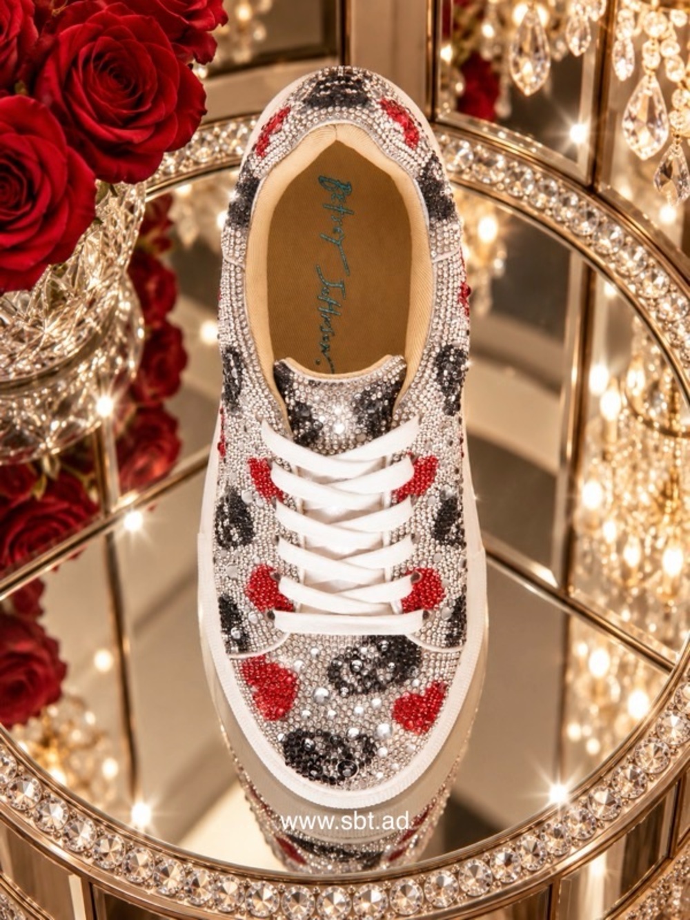 NEW Betsey Johnson Skull Sneakers Bling Swarovski Crystal Rhinestones Halloween
